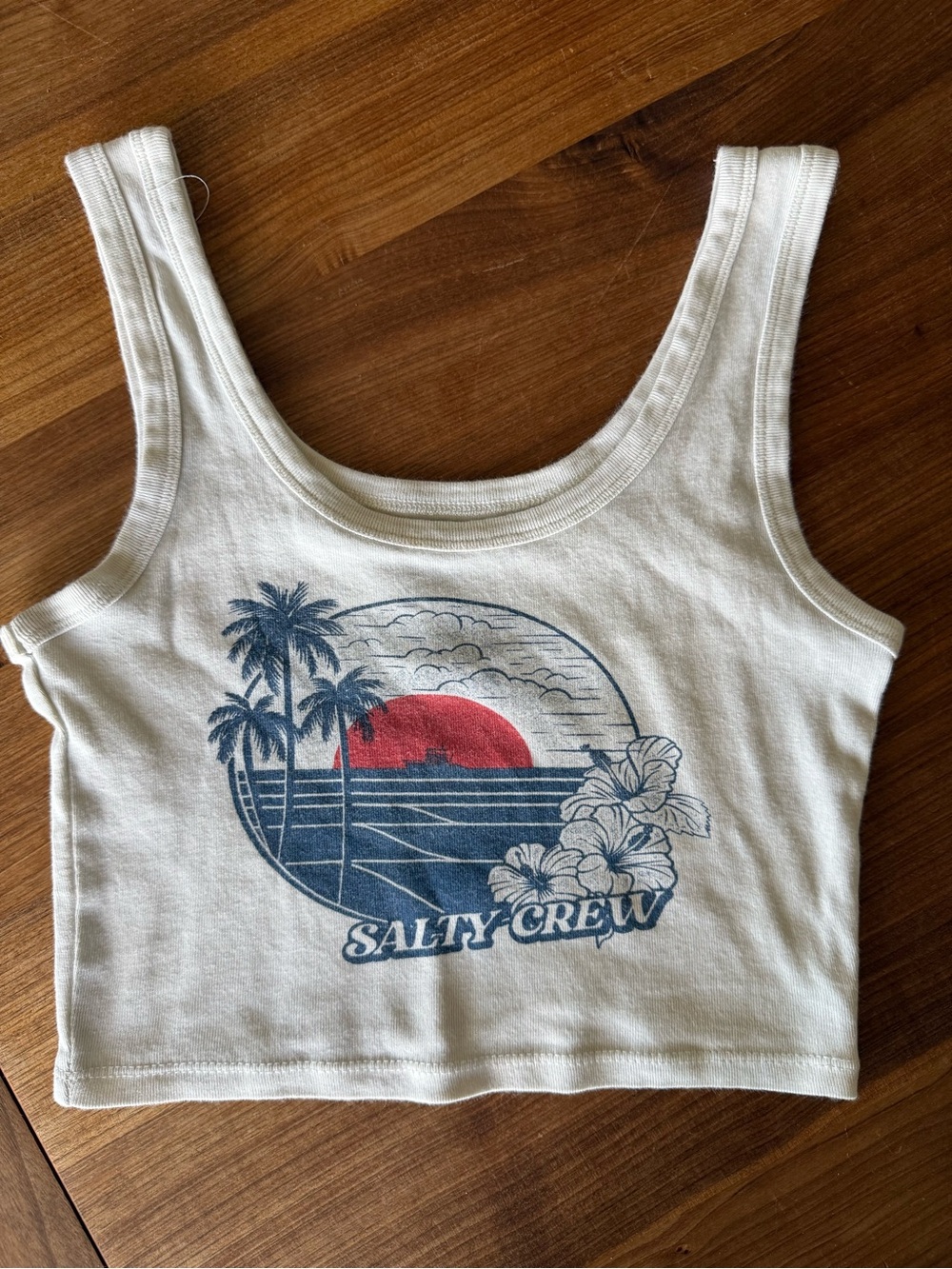 Vintage Retro Cropped Tank 80s 90s Beach Island Coastal